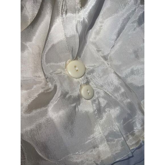 Point of View Collection Women's 90s Cropped Blazer 100% Linen White Size 6 - Picture 5 of 14